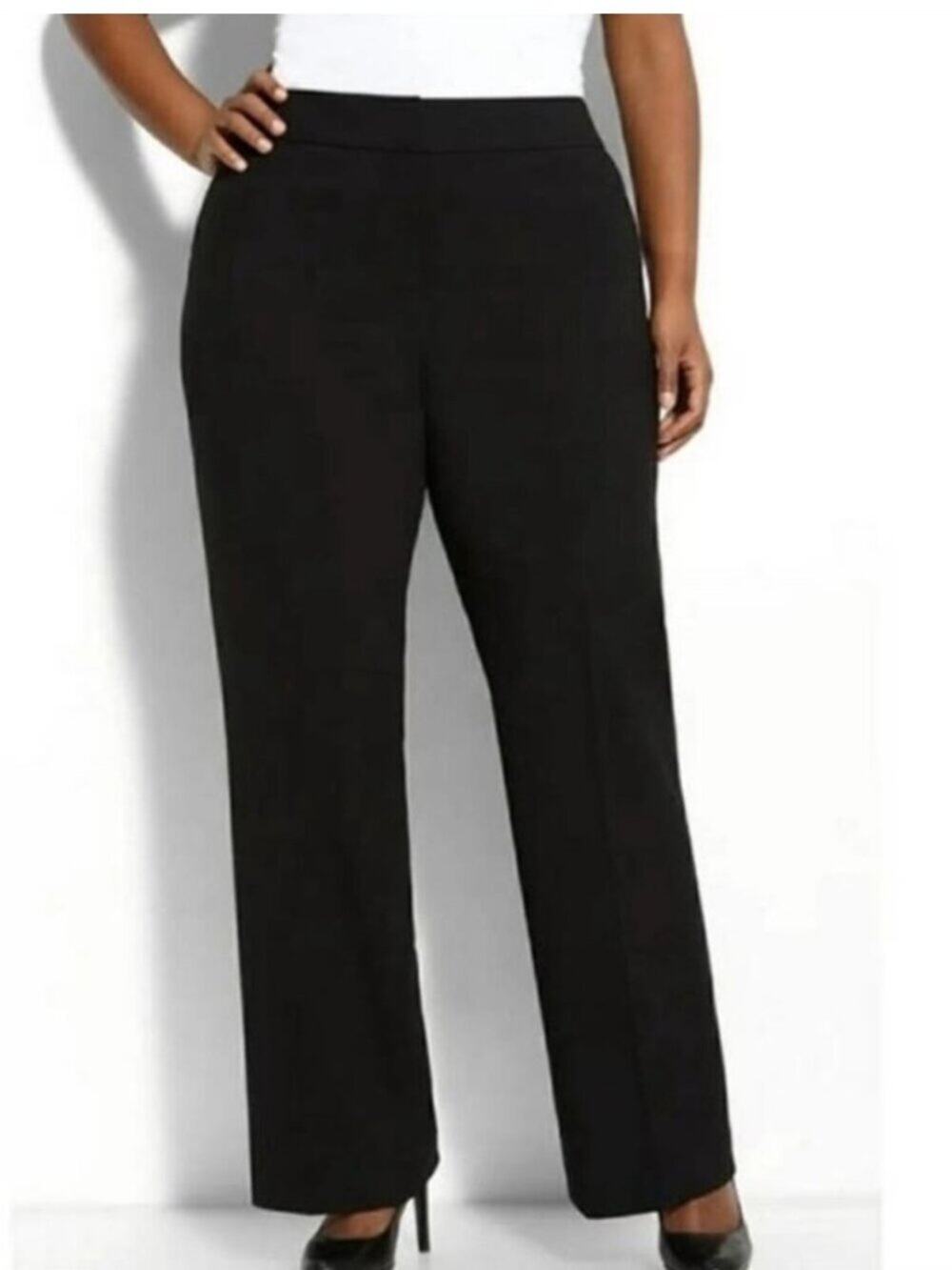 Sejour Curvy Fit Wide-Leg Black Trousers/Dress Pants, Nordstrom Plus Size 14W